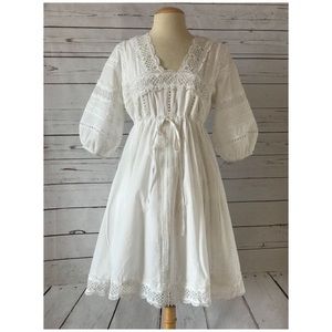 Anthropologie Eri + Ali White Lace Dress